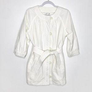 Vince • White Twill Half Sleeve Tie Sash Jacket